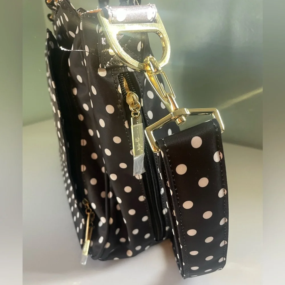 JuJuBe Baby Diaper Bag Polka Dot Tote Bag Changing Pad Pockets Storage New
